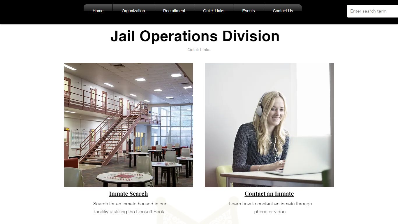 Jail Operations Division | Quick Links